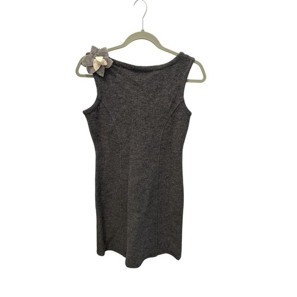 Women’s Girls From Savoy Gray athropologie Wool Dress W/ Floral Applique Size S - Picture 4 of 5